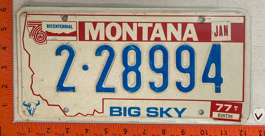 1977 Montana #2-28994 Passenger License Plate