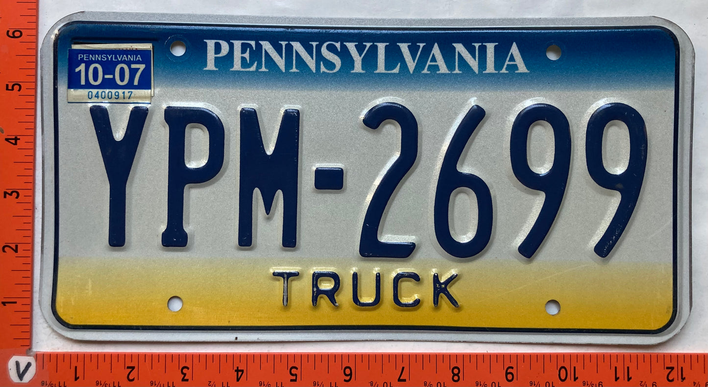 2007 Pennsylvania #YPM-2699 Truck License Plate