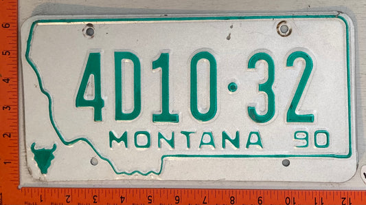 1990 Montana #4D10-32 Dealer License Plate