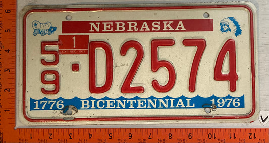 1977 Nebraska #5/9 D2574 Passenger License Plate