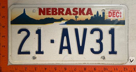 1994 Nebraska #21-AV31 Passenger License Plate