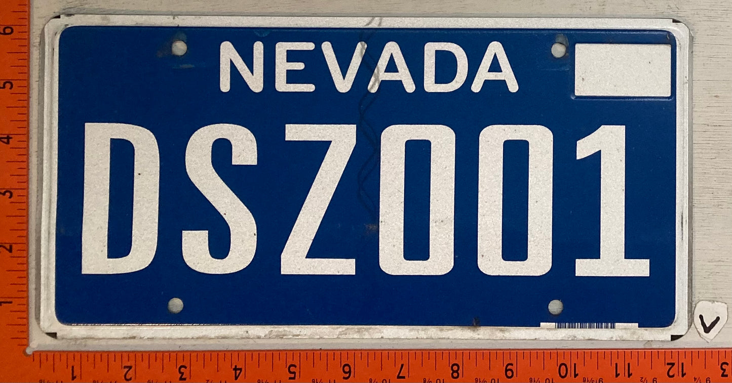 Undated Nevada #DSZ001 Passenger Retro License Plate