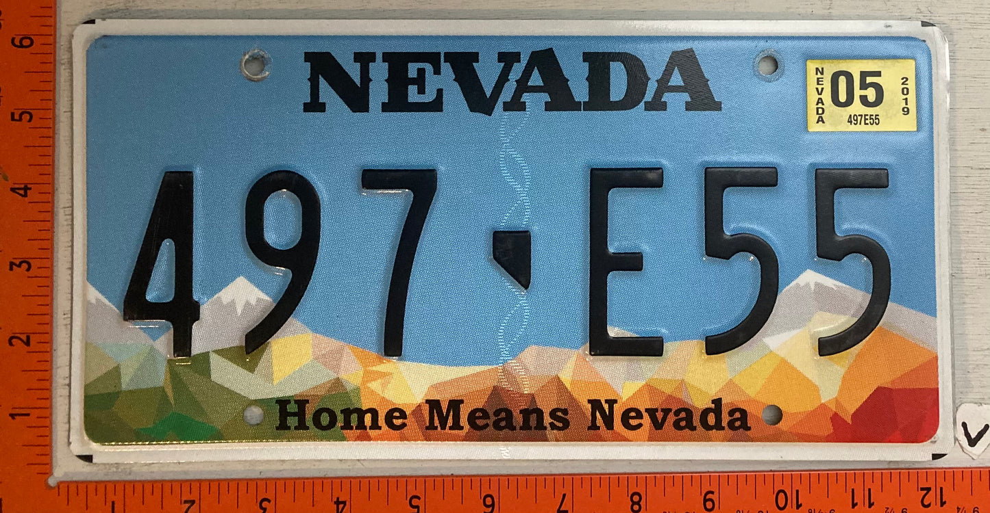 2019 Nevada #497-E55 Passenger License Plate