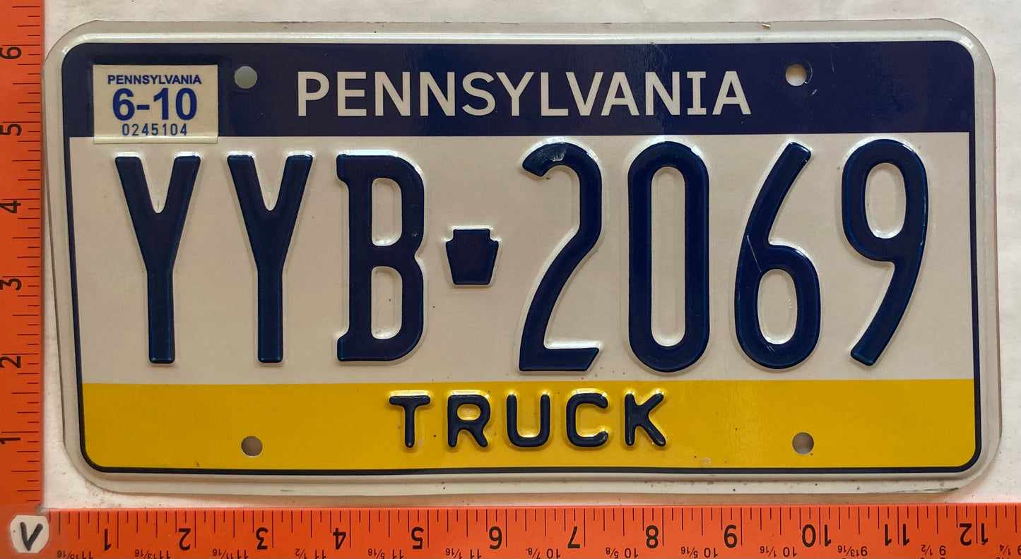2010 Pennsylvania #YYB 2069 Truck License Plate