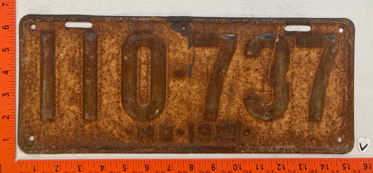 1921 Maryland #110-737 Passenger License Plate