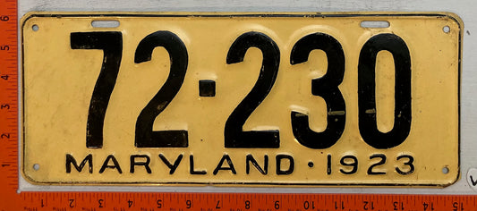 1923 Maryland #72-230 Passenger License Plate (repaint)