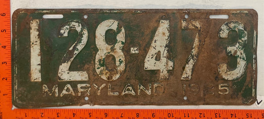 1925 Maryland #128-473 Passenger License Plate