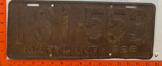 1925 Maryland #121-553 Passenger License Plate