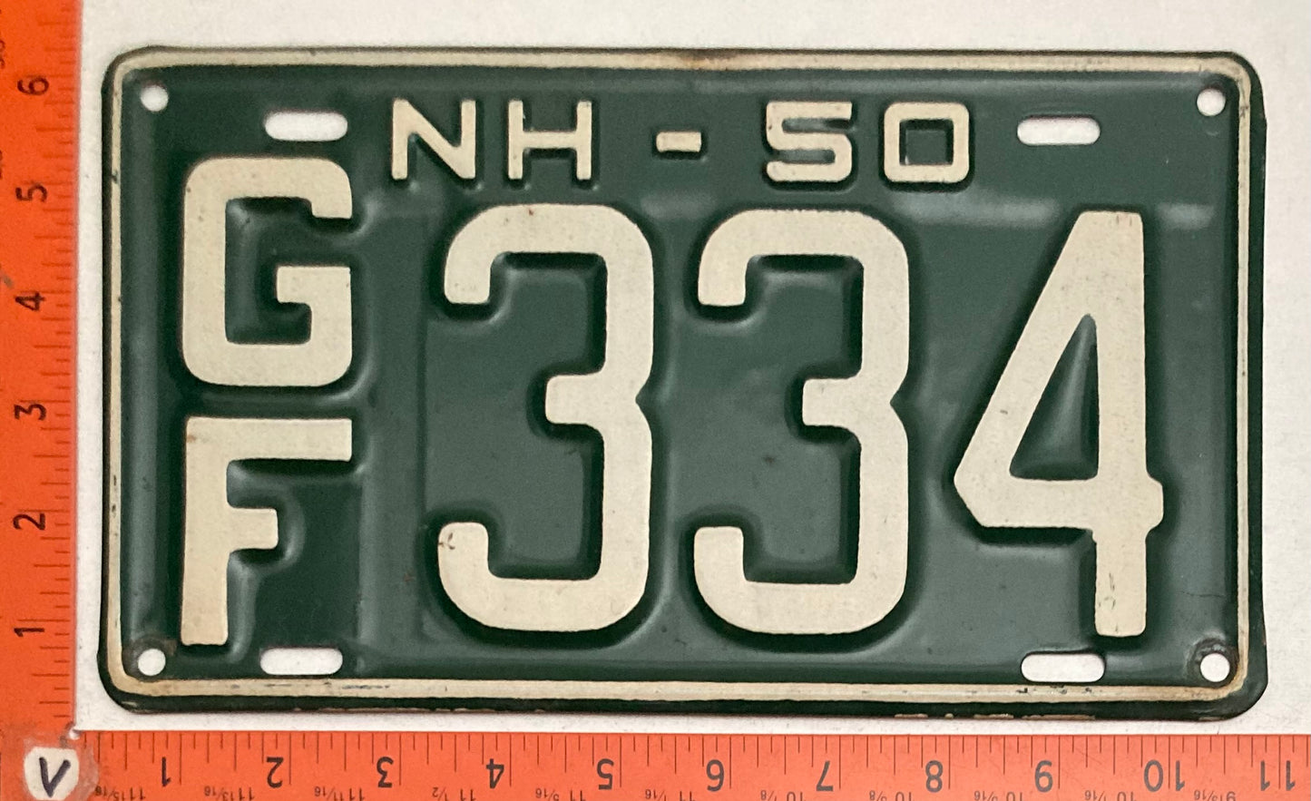 1950 New Hampshire #G/F 334 Passenger License Plate