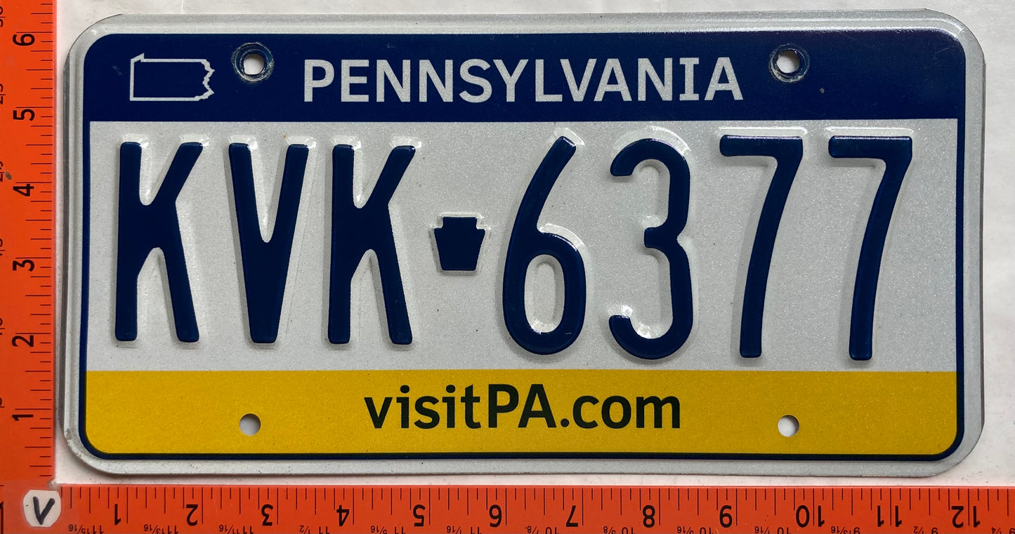 Undated Pennsylvania #KVK 6377 Passenger License Plate