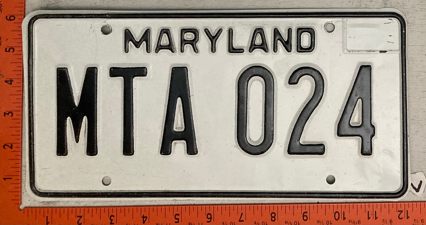1981 Maryland #MTA 024 Passenger License Plate
