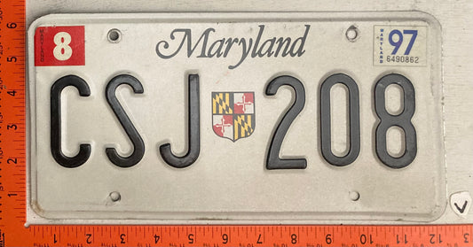 1997 Maryland #CSJ 208 Passenger License Plate