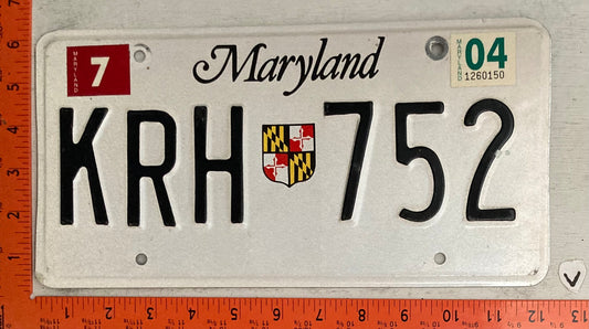 2004 Maryland #KRH 752 Passenger License Plate