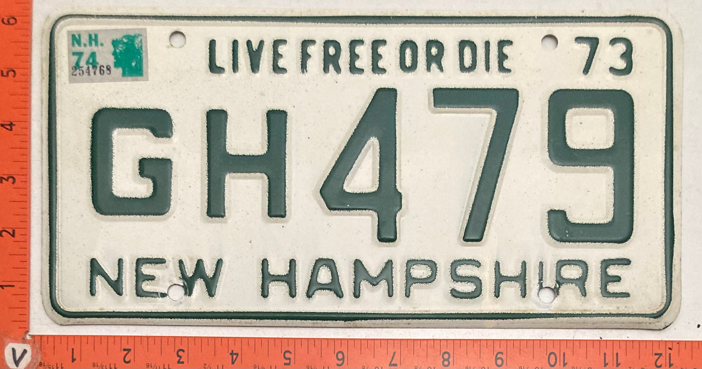 1974 New Hampshire #GH479 Passenger License Plate