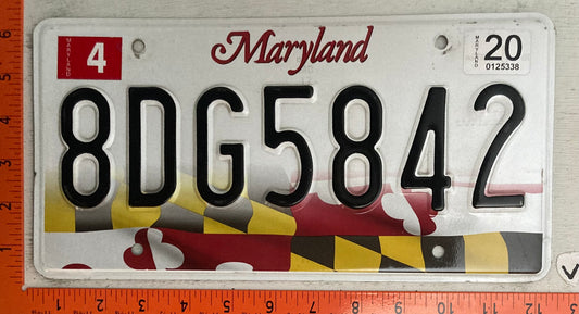 2020 Maryland #8DG5842 Passenger License Plate