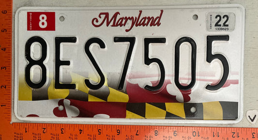 2022 Maryland #8ES7505 Passenger License Plate