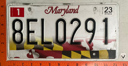 2023 Maryland #8EL0291 Passenger License Plate