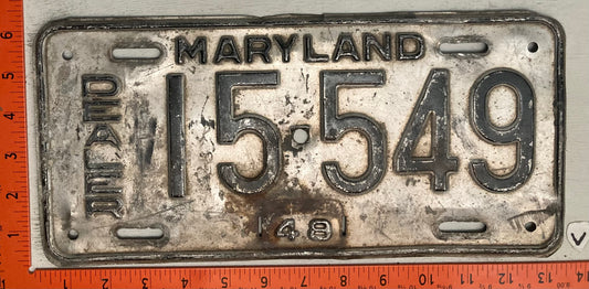 1948 Maryland #15-549 Dealer License Plate