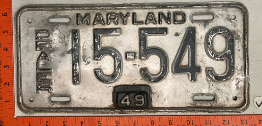 1949 Maryland #15-549 Dealer License Plate