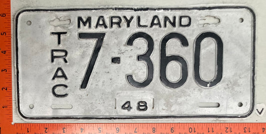 1948 Maryland #7-360 Tractor License Plate (Repaint)