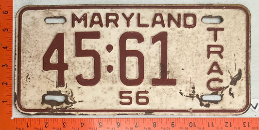 1956 Maryland #45:61 Tractor License Plate
