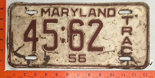 1956 Maryland #45:62 Tractor License Plate