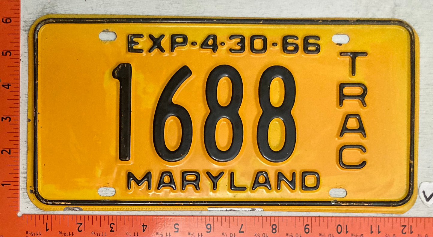 1966 Maryland #1688 Tractor License Plate