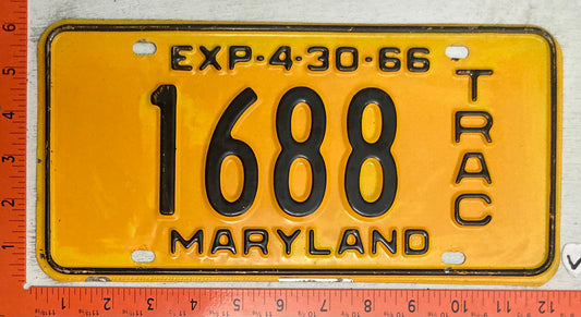 1966 Maryland #1688 Tractor License Plate
