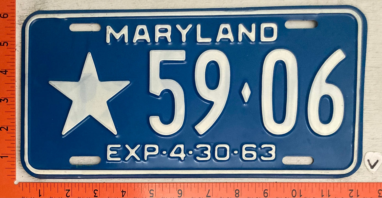 1963 Maryland #59-06 Local Government License Plate
