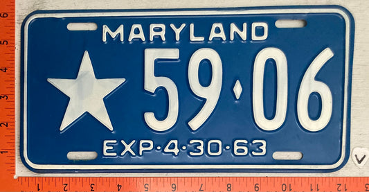 1963 Maryland #59-06 Local Government License Plate