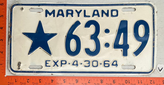 1964 Maryland #63-49 Local Government License Plate