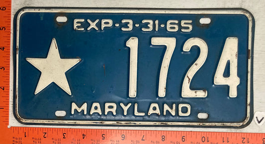 1965 Maryland #1724 Local Government License Plate