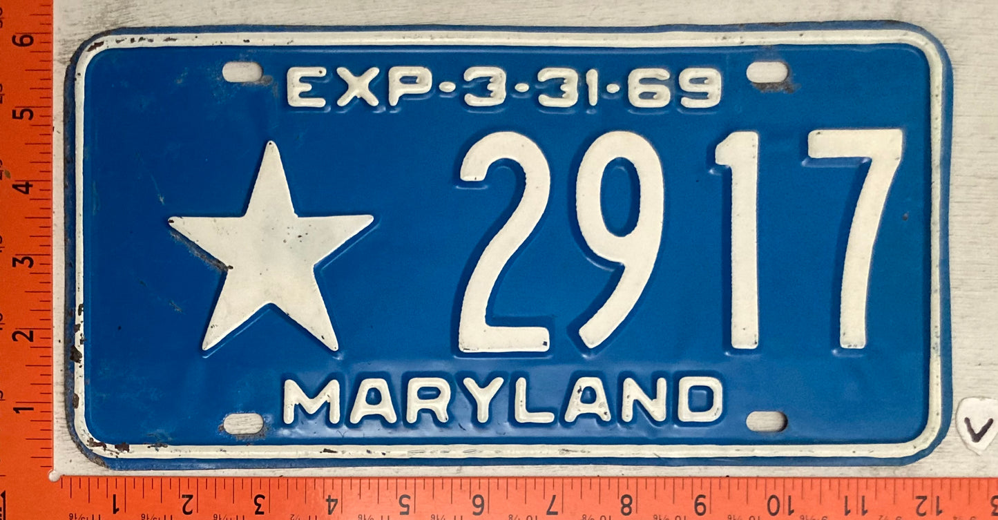 1969 Maryland #2917 Local Government License Plate