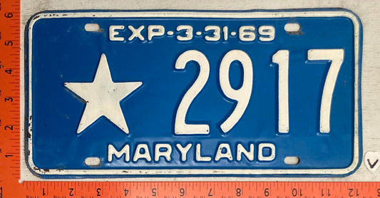 1969 Maryland #2917 Local Government License Plate
