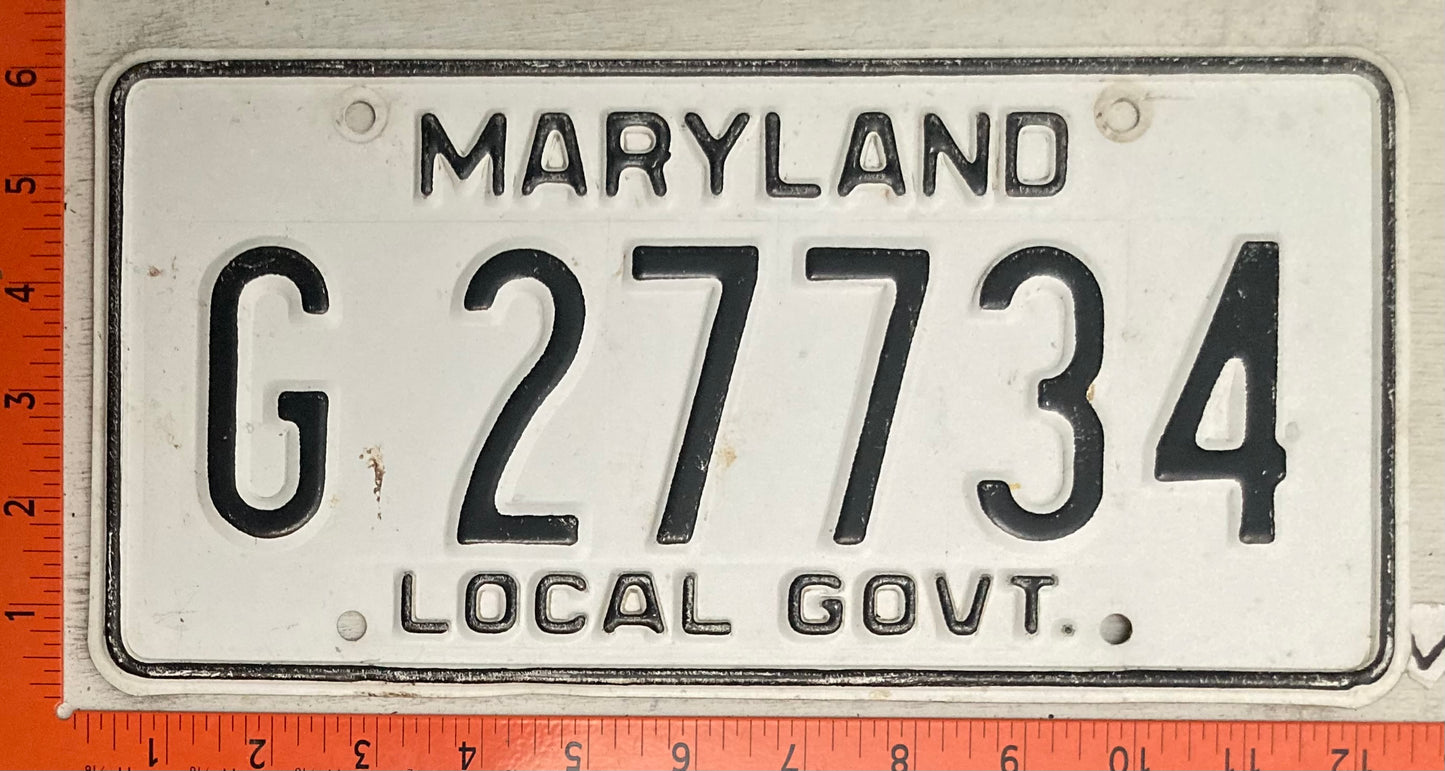 1981 Maryland #G 27734 Local Government License Plate