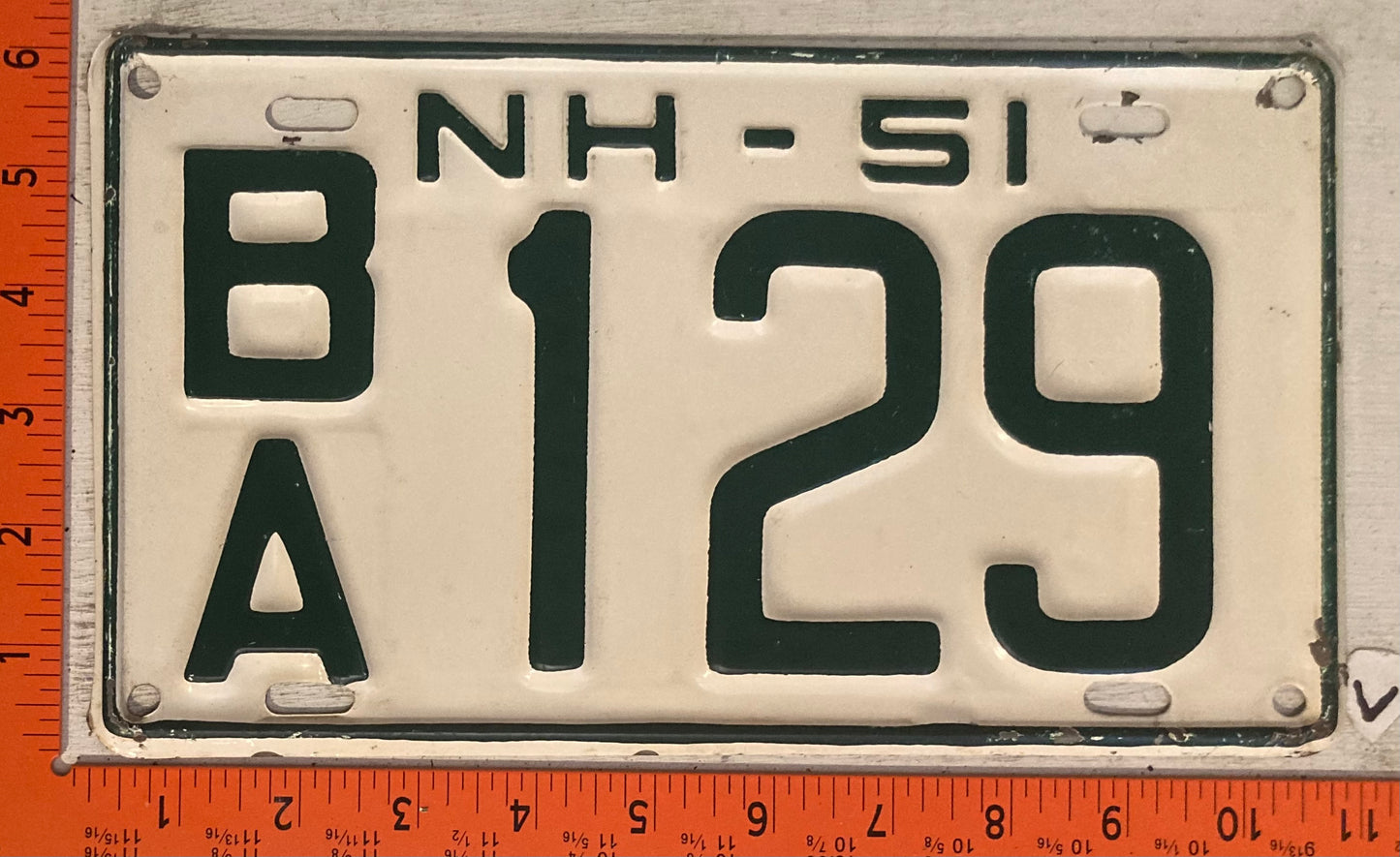 1951 New Hampshire #B/A 129 Passenger License Plate