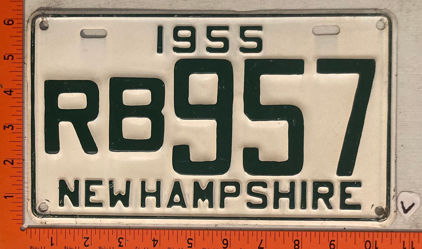 1955 New Hampshire #RB 957 Passenger License Plate