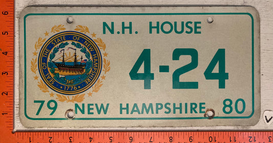 1979-80 New Hampshire #4-24 Legislature License Plate