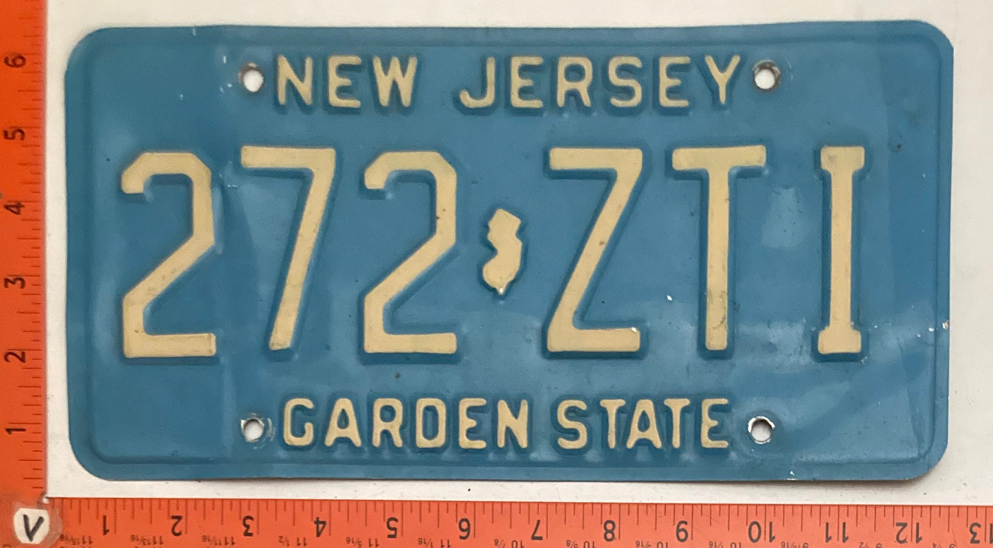 Undated New Jersey #272 ZTI Passenger License Plate (Crafter)