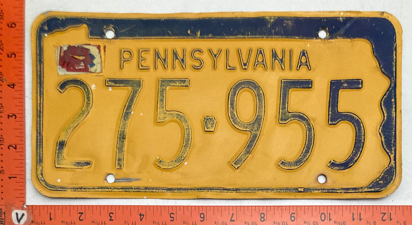 1967 Pennsylvania #275 955 Passenger License Plate (Crafter)
