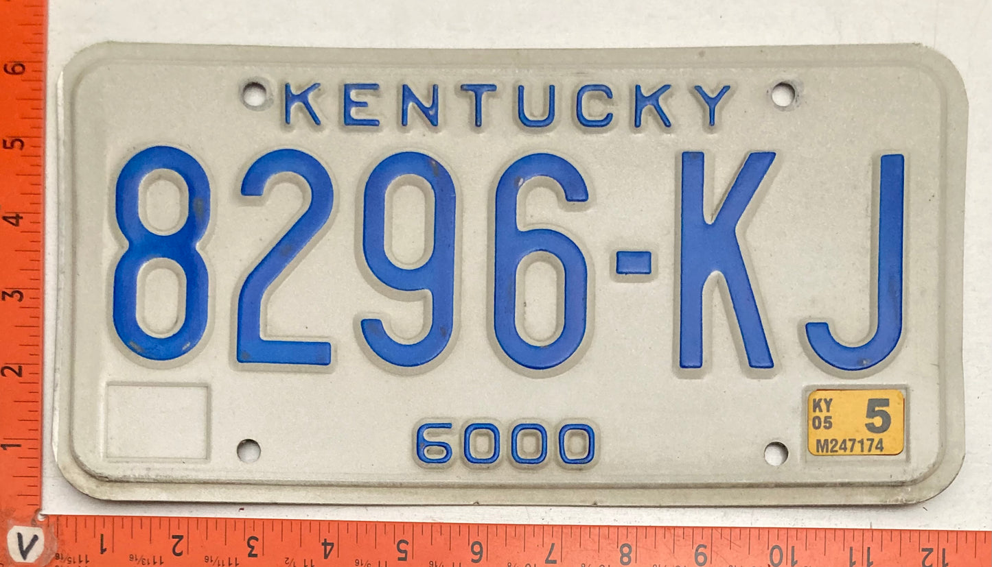 2005 Kentucky #8296-KJ Truck License Plate