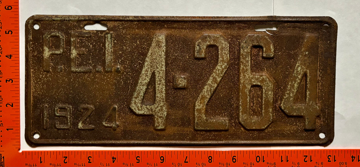 1924 Prince Edward Island #4-264 Passenger License Plate