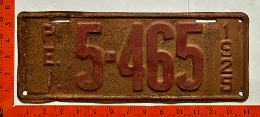 1925 Prince Edward Island #5-465 Passenger License Plate