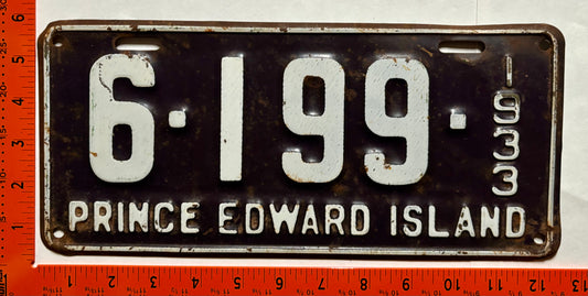 1933 Prince Edward Island #6-199 Passenger License Plate
