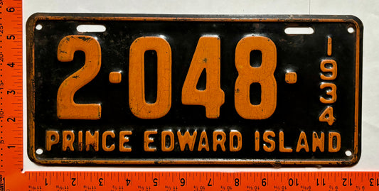 1934 Prince Edward Island #2-048 Passenger License Plate