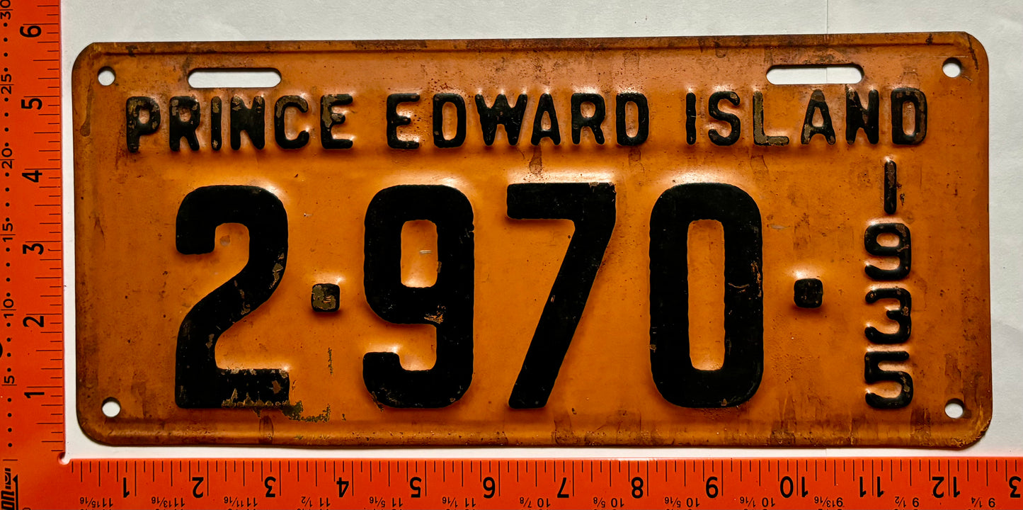 1935 Prince Edward Island #2-970 Passenger License Plate