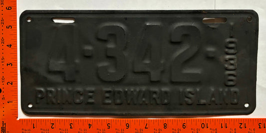 1936 Prince Edward Island #4-342 Passenger License Plate (repaint)