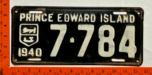 1940 Prince Edward Island #7-784 Passenger License Plate