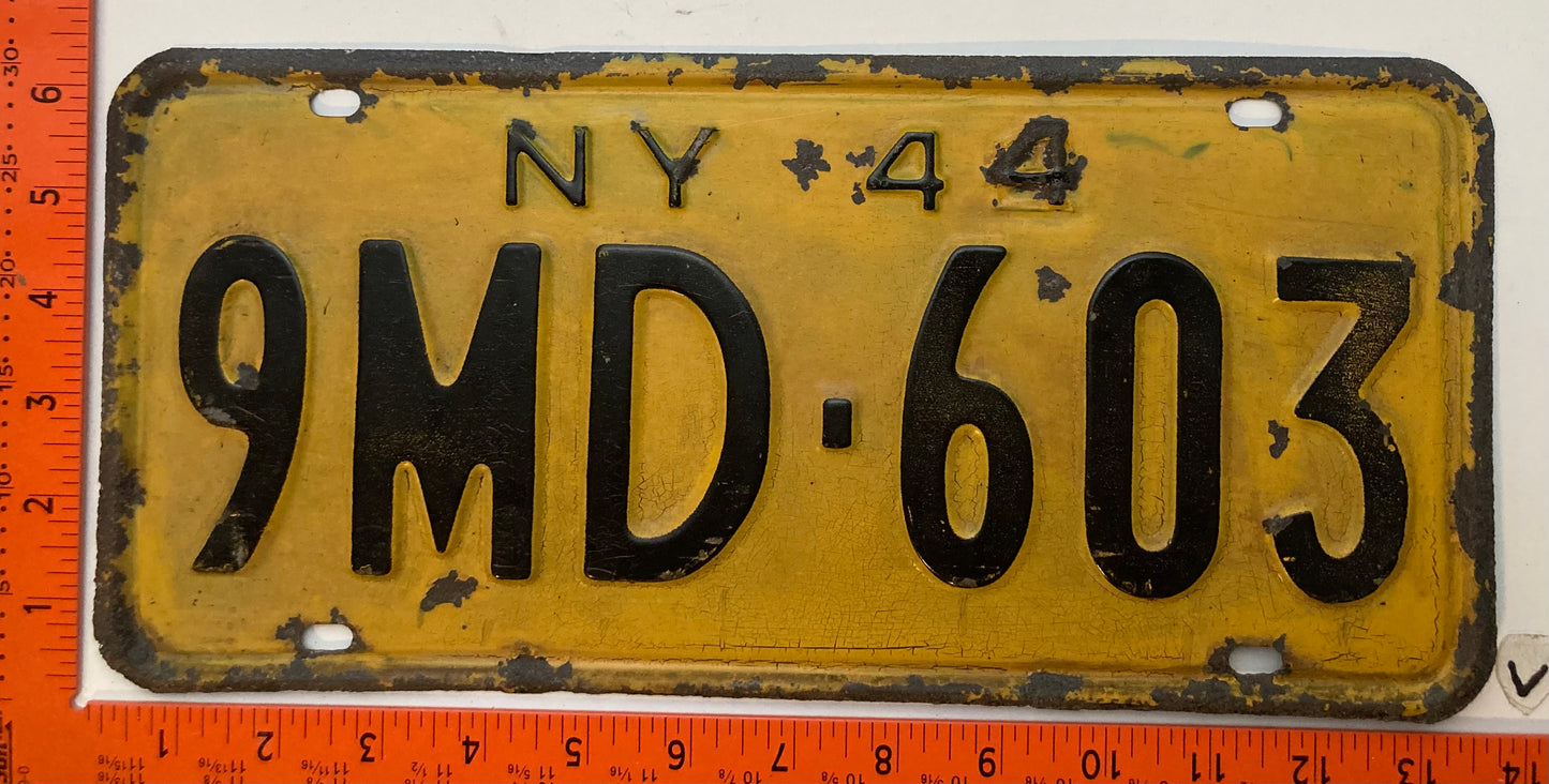 1944 New York #9MD-603 Doctor License Plate