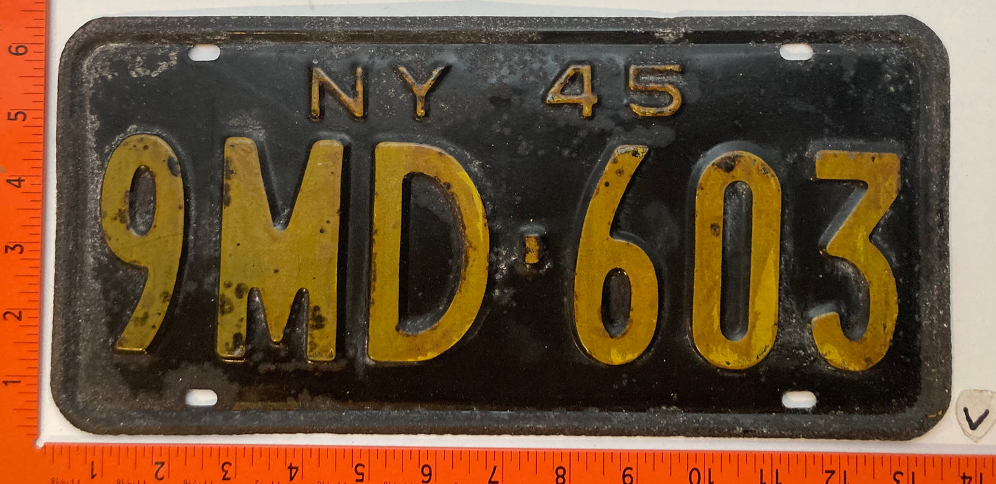 1945 New York #9MD-603 Doctor License Plate